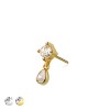 316L SURGICAL STEEL THREADLESS PUSH IN TEAR DROP CZ DANGLE TOP PART